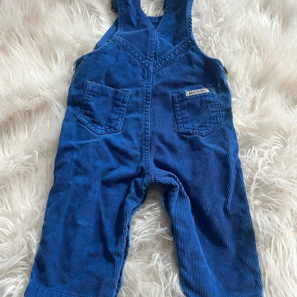 Kids Blue Corduroy Overalls hush puppies vintage 12 months